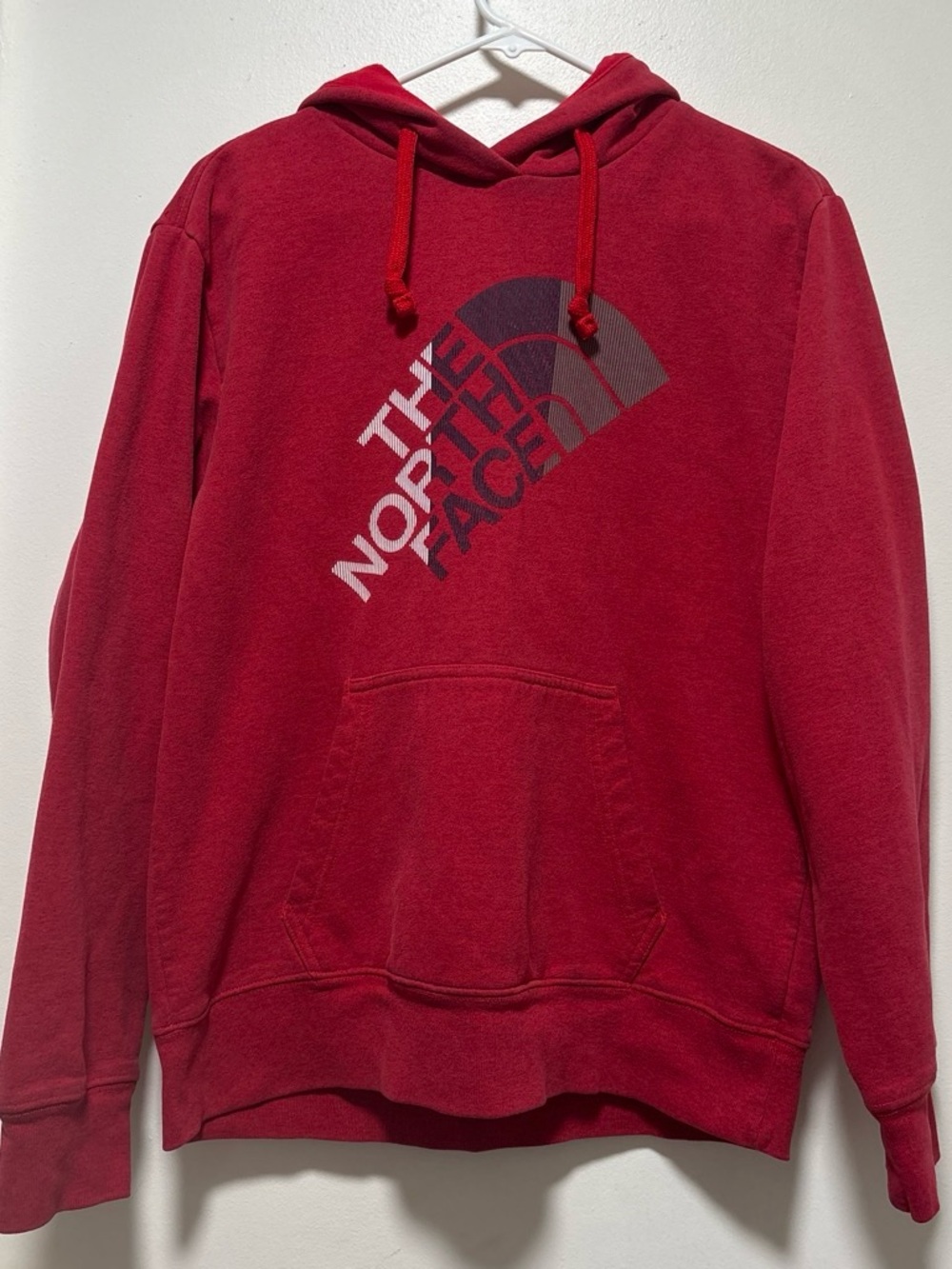 The North Face Men’s Red Crewneck Logo Hoodie medium large graphic
